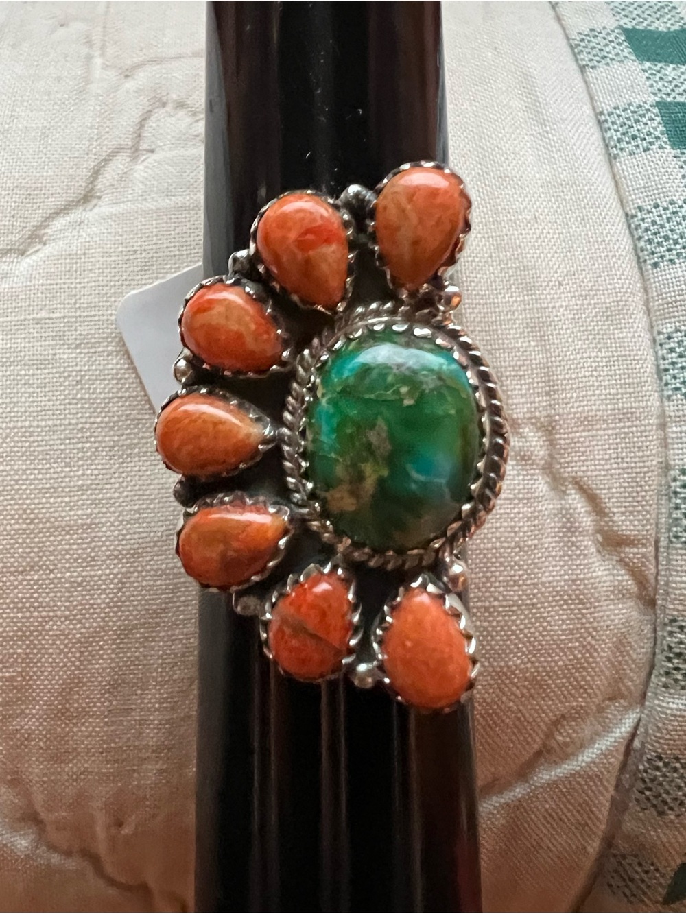 Sterling Sonoran gold and orange Mojave ring